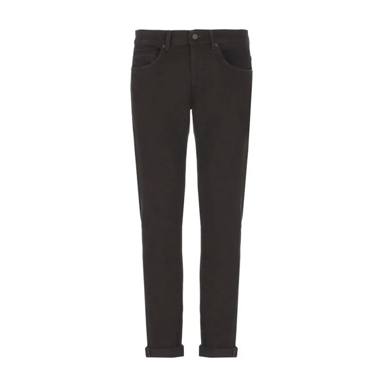 Dondup Jeans Slim-Fit Black Jeans With Rolled Cuffs And Five-Po Black