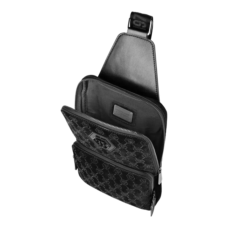 Philipp Plein Schultertasche Kreuzkörper Monogram Mit Schmucksteinen schwarz(Image 4)