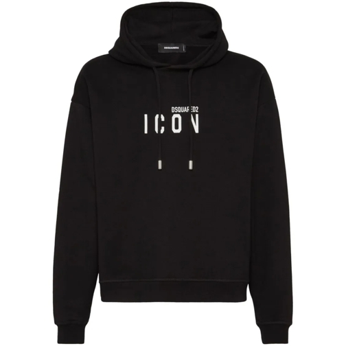 Dsquared2 Hoodie Black Jersey Texture Hoodie Black