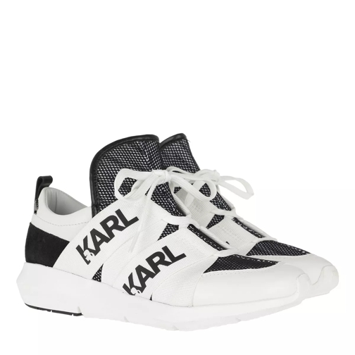 Karl Lagerfeld VITESSE Legere Web Mesh White Leather & Textile White/Black låg sneaker