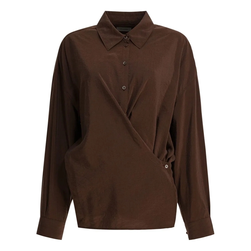 Lemaire Hemd Asymmetrical Silk Shirt Black