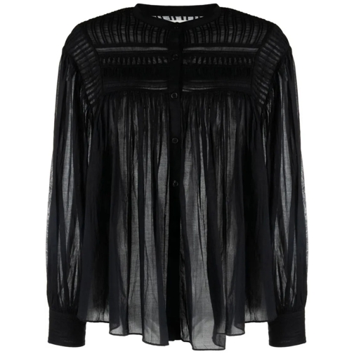 Etoile Isabel Marant Plalia Pleated Black Blouse Black Blusen