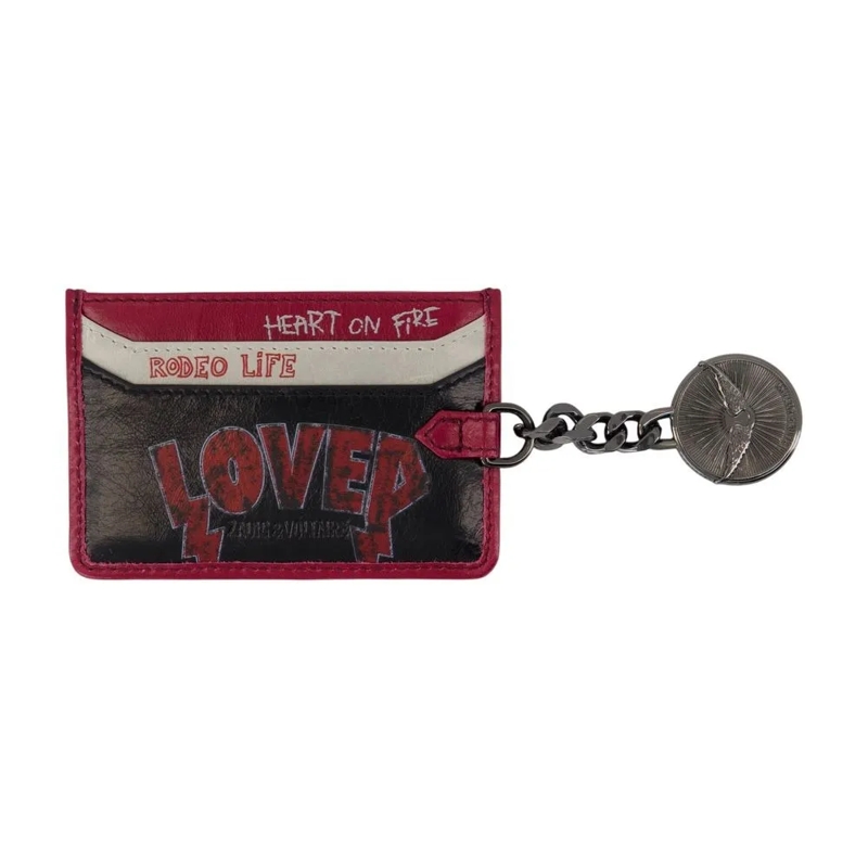 Zadig & Voltaire Geldbörse Sunny Pass Punk Card Holder - Leather - Black Black