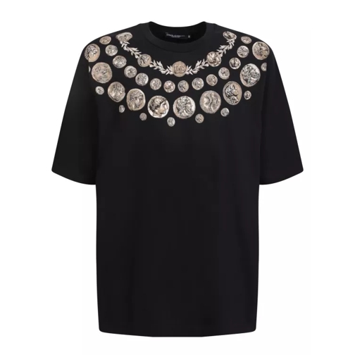 Dolce&Gabbana T-shirts All-Over Graphic Print Short-Sleeved T-Shirt Black