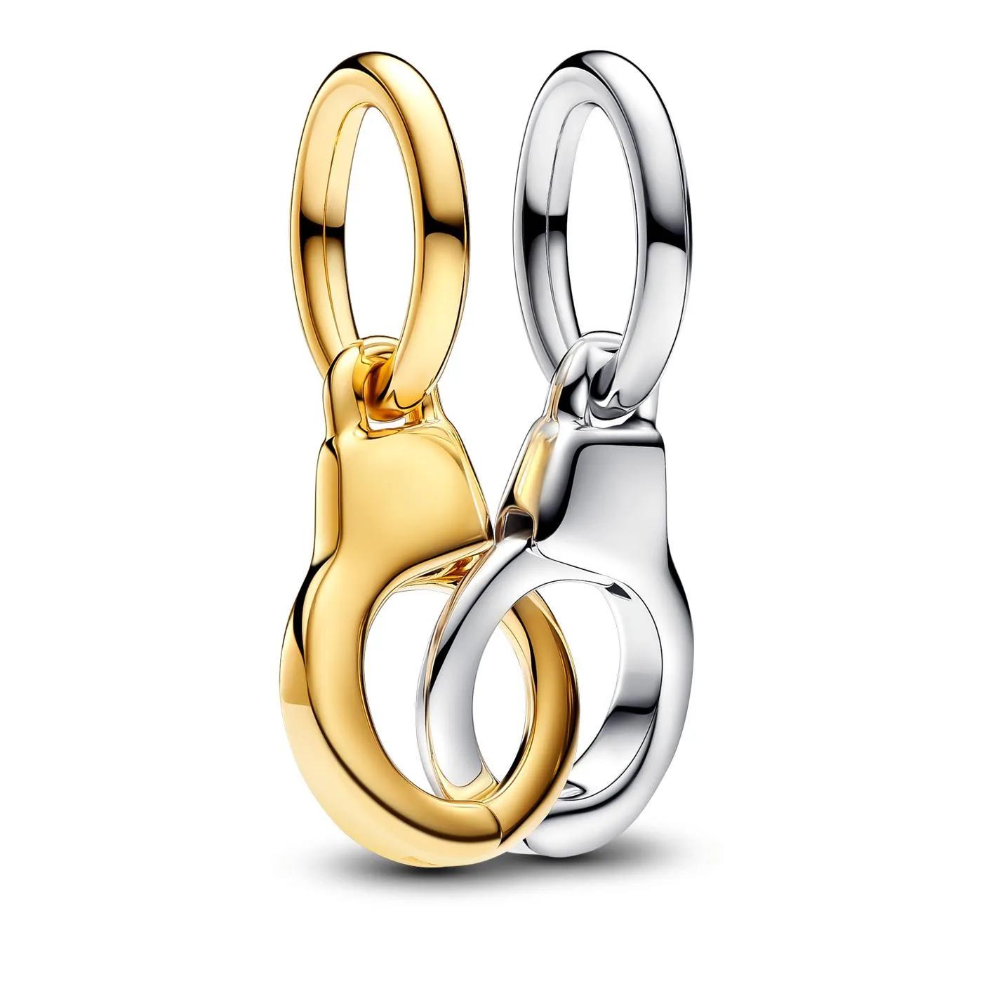 Pandora Women's Gold Pendants & Charms - Openable & Splittable Handcuffs Dangle Charm - - Pendants & Charms For Unisize