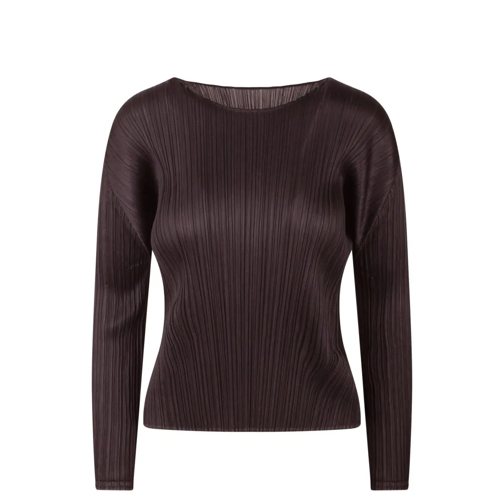 ISSEY MIYAKE PLEATS PLEASE Topjes met lange mouwen Plisse Long Sleeves T-Shirt Burgundy