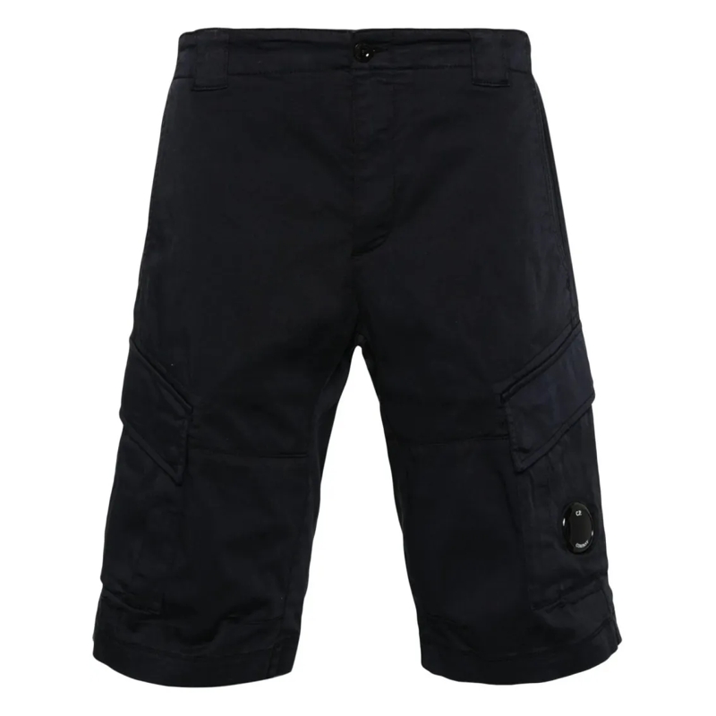 CP Company Legere Shorts Stretch Sateen Cargo Shorts Black