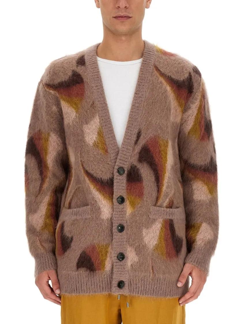 Thumbnail - Etro - Relaxed V-Neck Cardigan With Textured Surface - Größe S - braun