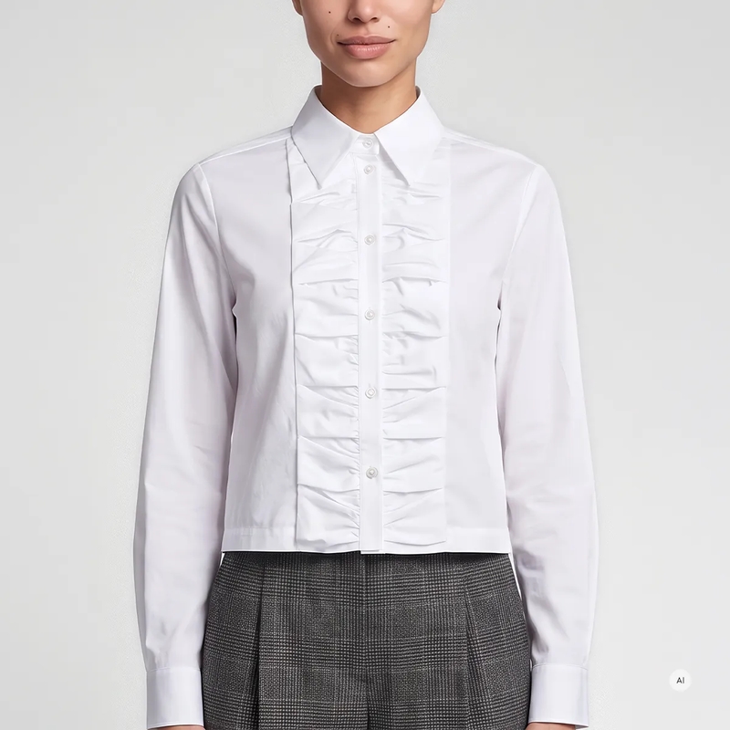 Marc Aurel Bluse Boxy Hemd mit Falteneinsatz weiss(Image 3)