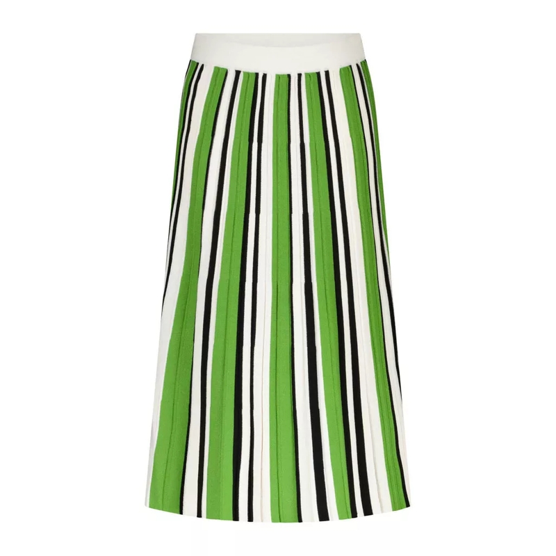 Max Mara  Midirock Editta mit Streifenmuster Grün