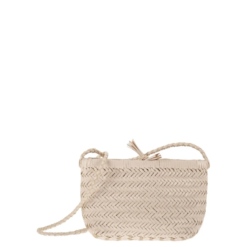 DRAGON DIFFUSION Schultertasche Minsu - Mini Woven Leather Bag Neutrals