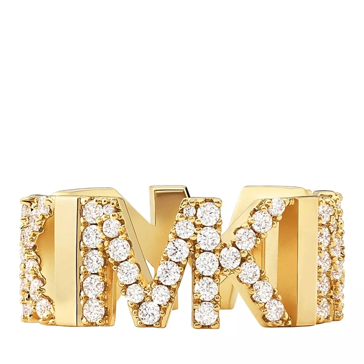 Michael Kors 14K Gold Plated Brass Logo Ring Gold Ring