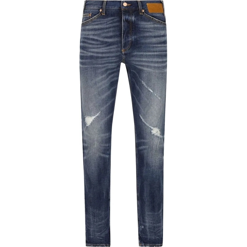 Palm Angels Jeans mit geradem Bein Straight-Leg Distressed Denim Jeans With Five-Pock Grey