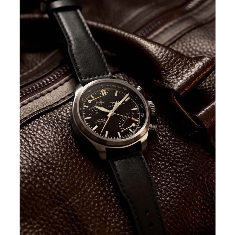 Timex Quarzuhr Quarz-Analoguhr Waterbury Ace Fly-Back Chronograph schwarz(Image 6)