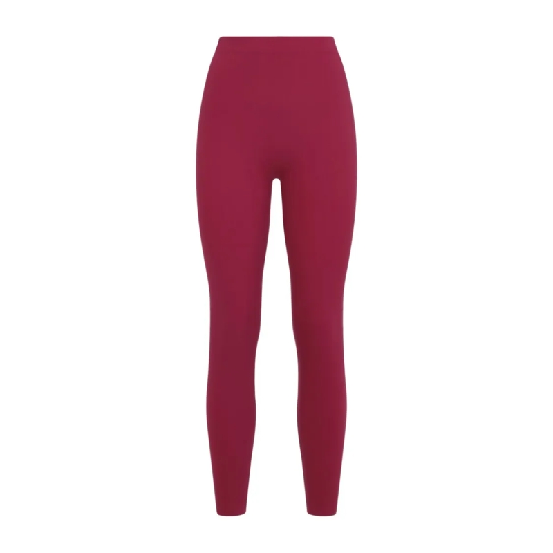 Wolford Leggings High-Waisted Red Leggings With Perforated Detailin Red