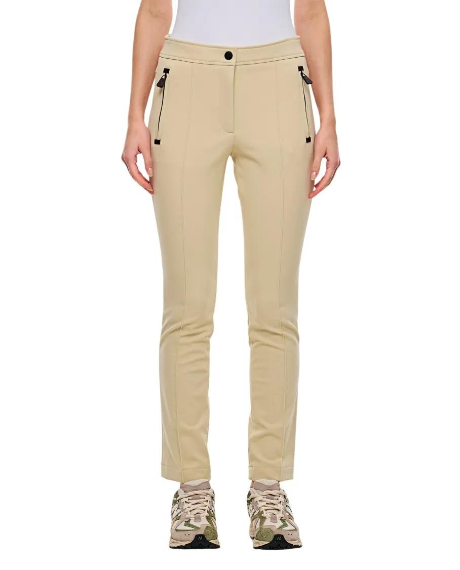 Thumbnail - Moncler - Slim Fit Trousers With Frontal Pleats - Größe 38 - beige