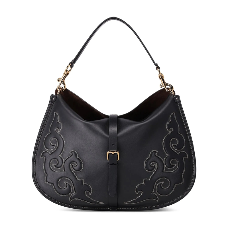Etro Crossbody Bag Schultertasche aus Leder schwarz