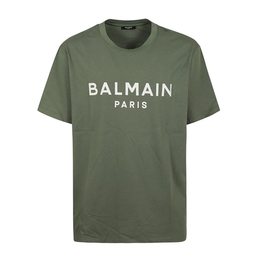 Balmain T-shirts Regular Fit Green Cotton T-Shirt Green