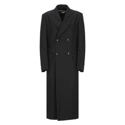 Junya Watanabe Übergangsmäntel Wool Double Breasted Coat Black