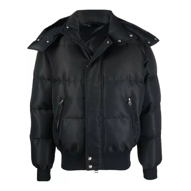 Alexander McQueen Bomberjack Black Wool Blend Padded Bomber Black