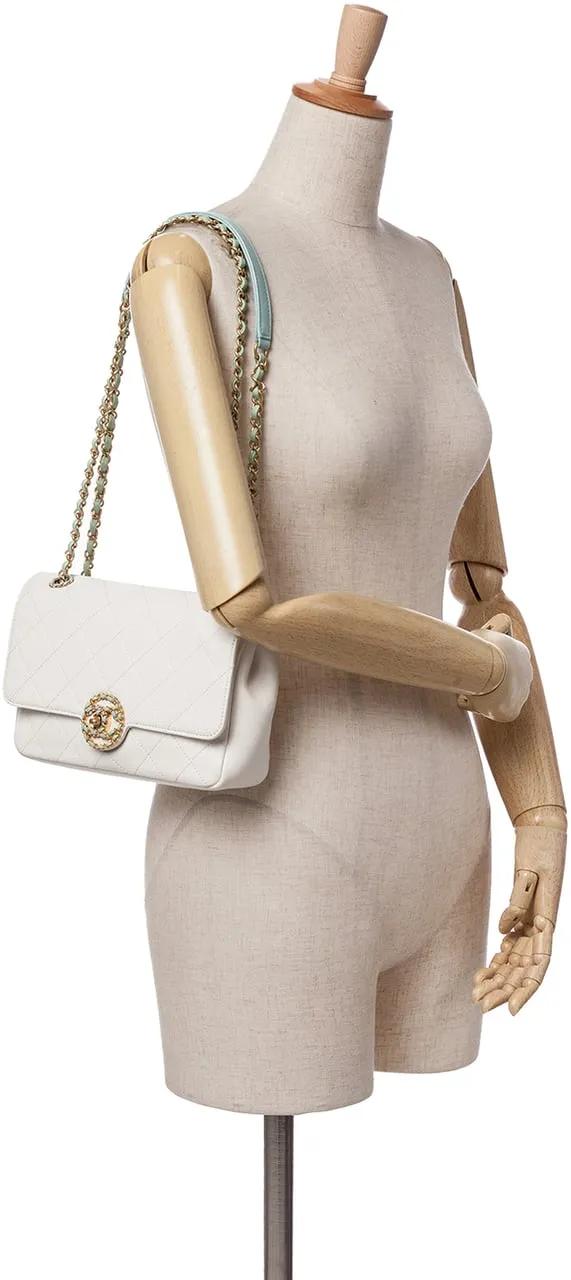 Thumbnail - Chanel Hobo Bags - CC Quilted Calfskin Single Flap - Gr. unisize - in Weiß - für Damen