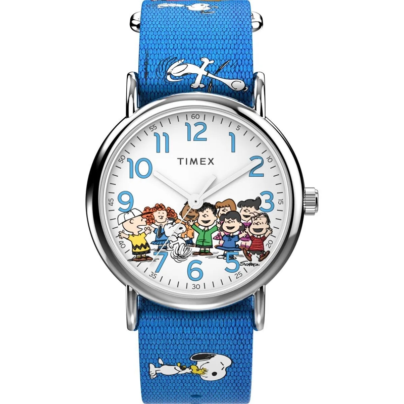 Timex Automatikuhr Quarz-Analoguhr Timex Weekender X Peanuts Gang's A blau