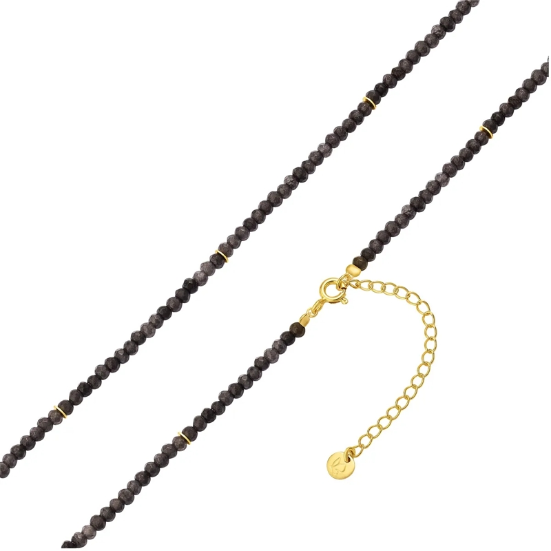 Glanzstücke München Mittellange Halskette Sterling Silber Halskette Chalcedon grau(Image 3)