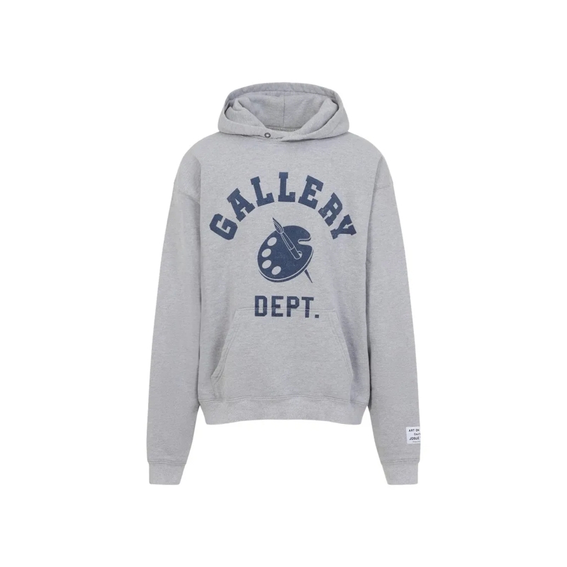 Gallery Dept.  Hooded Grey Sweatshirt With Bold Graphic Print Grey