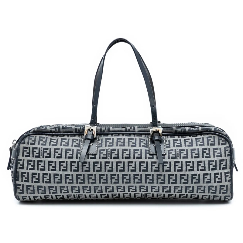 Fendi Tote Zucchino Canvas Handbag grau