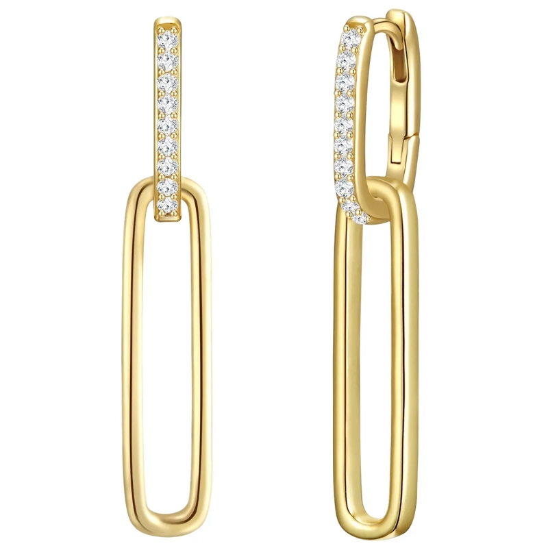 Glanzstücke München Ohrhänger Sterling Silber Creolen Zirkonia gold