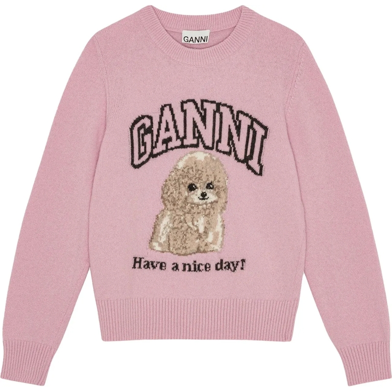 GANNI  pull roze rose