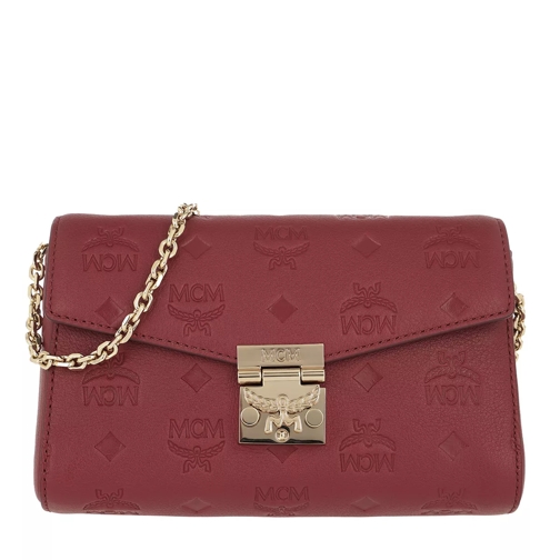 MCM Millie Monogrammed Leather Crossbody Small Ruby Tan Borsetta a tracolla