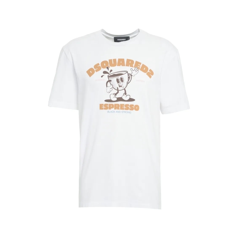 Dsquared2 T-shirt Playful Graphic Print Cotton T-Shirt White