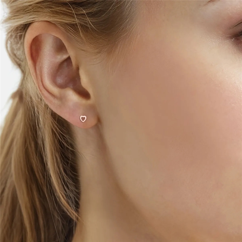 Glanzstücke München Ohrstecker Sterling Silber Ohrstecker Herz rosegold