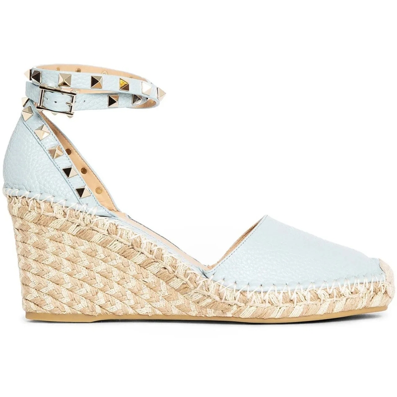 Valentino Garavani T-Shirt Valentino Garavani Rockstud Wedge Sandals blau