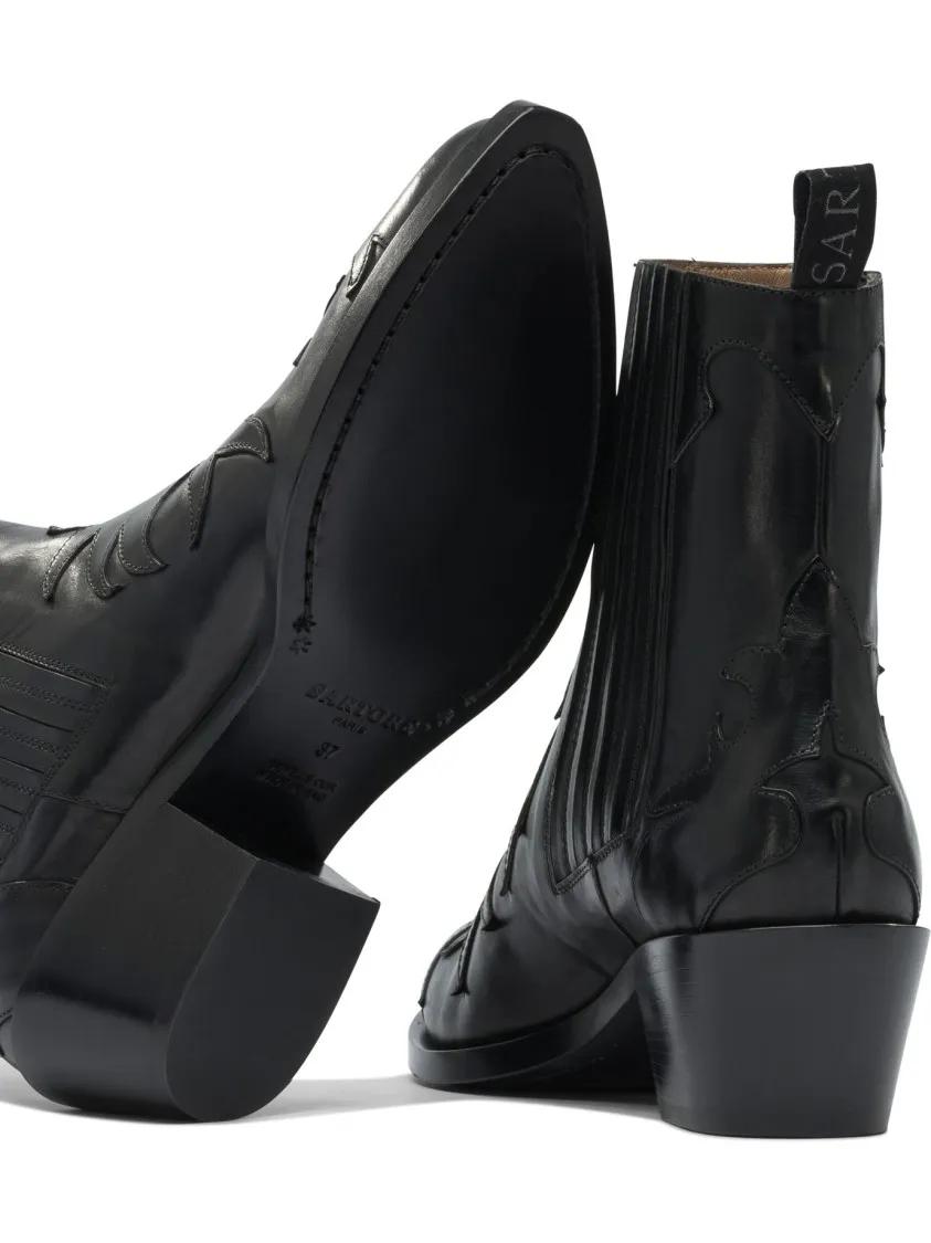 Thumbnail - Sartore Stiefel - Pointed Toe Black Ankle Boots - Gr. 37,5 (EU) - in Schwarz - für Damen