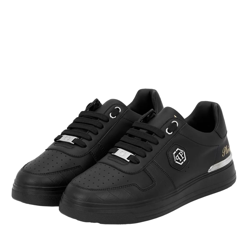 Philipp Plein Low-Top-Sneaker Lo-Top Turnschuhe Cocco Crocco Geprägt schwarz(Image 2)