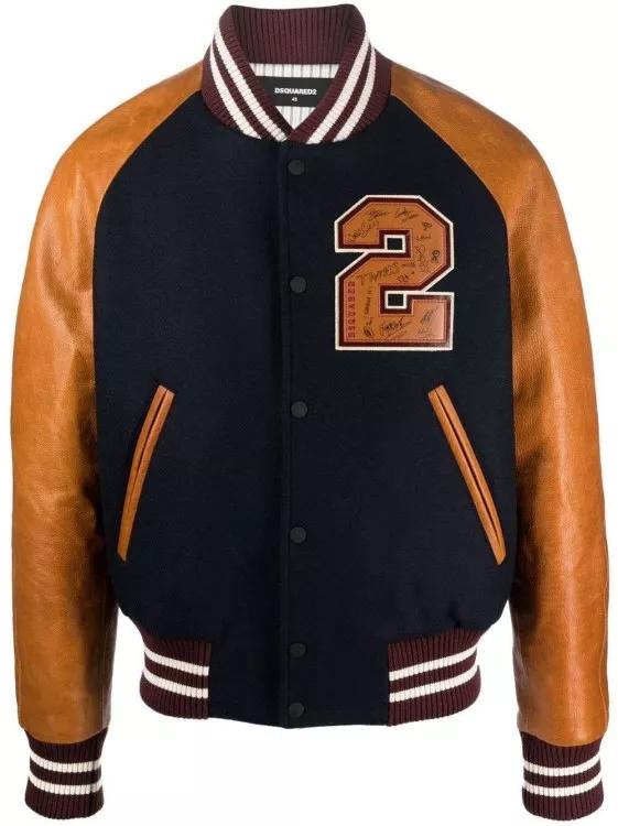 Dsquared2 - Wool-Blend Varsity Jacket - Größe 52 - black