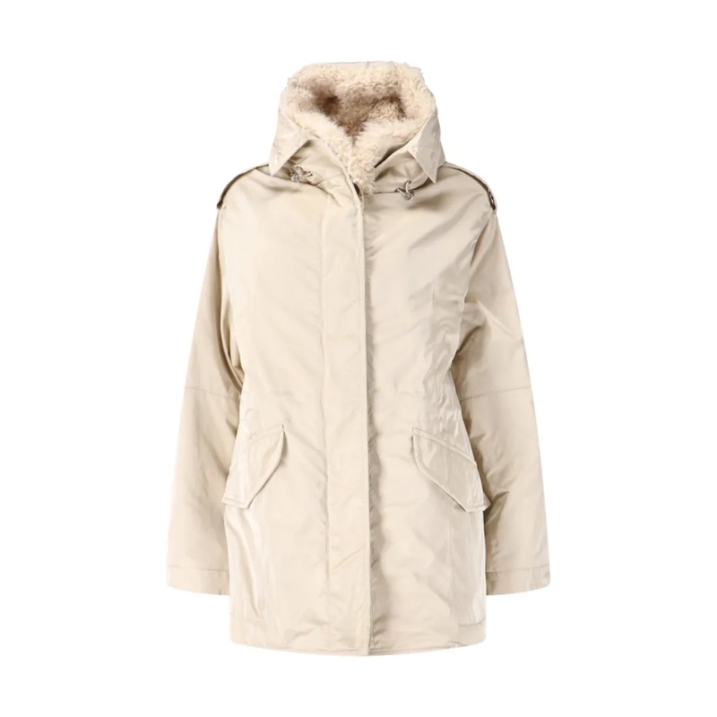Ermanno Scervino  Short Creamy Beige Shearling-Lined Jacket With Epa Neutrals