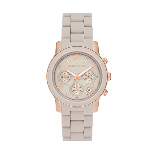 Michael Kors Runway Chronograph Stainless Steel and Wheat Silic Gold-Tone Chronograph