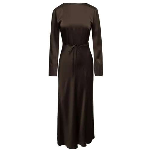 Semi Couture Envers Satin Long Sleeves Cut Out Back Dress Black 