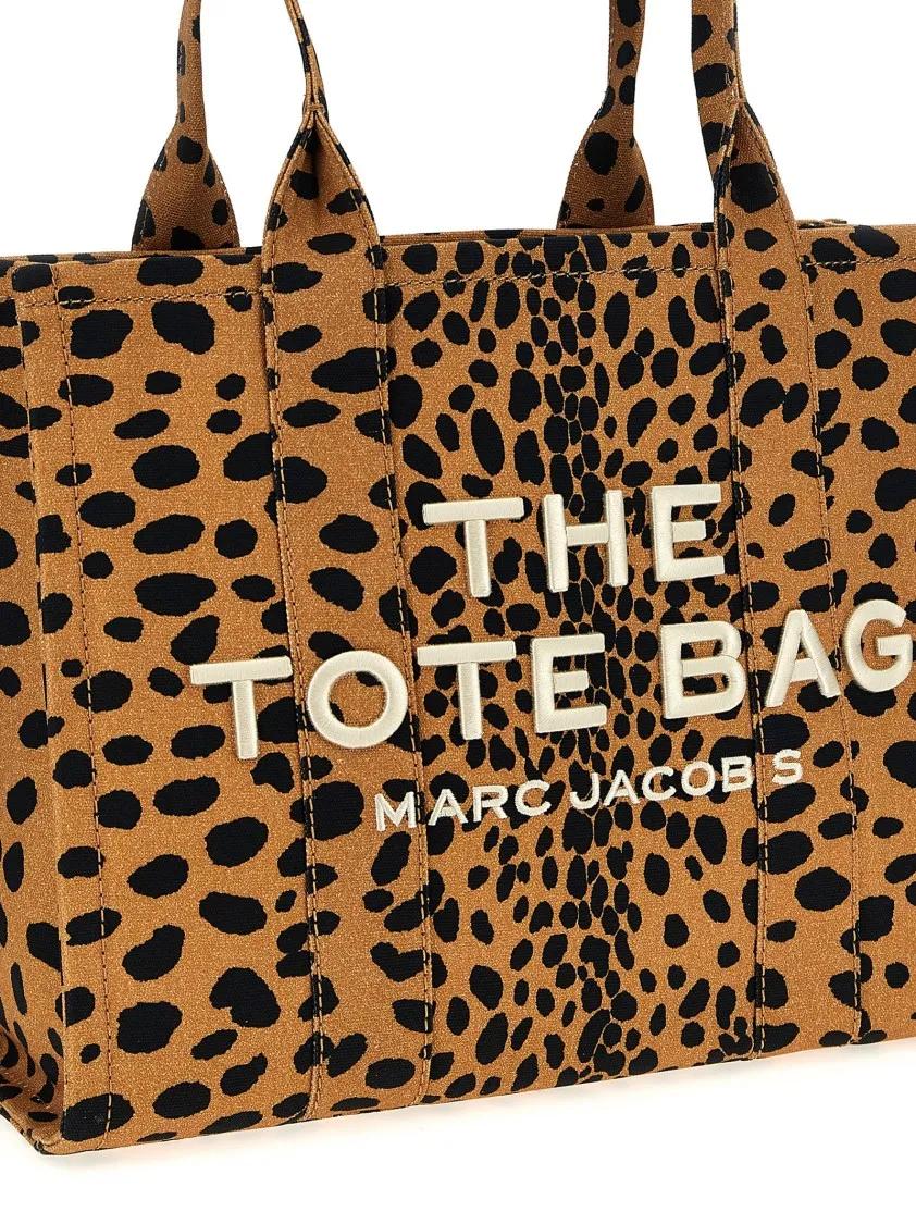 Marc Jacobs Shoppers & Totes 'The Cheetah Canvas Large Tote' Shopping Bag in bruin
