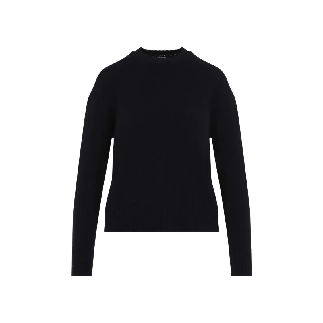 Max Mara - Classic Dark Blue Wool Irlanda Crewneck Pullover - Größe M - blau