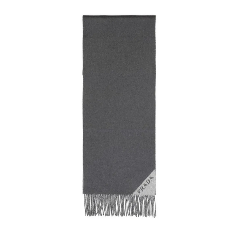 Prada Écharpe légère Long Rectangular Cashmere Scarf Grey