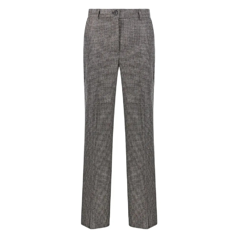 P.A.R.O.S.H.  Tailored Houndstooth Pattern Pants With Refined Te Grey