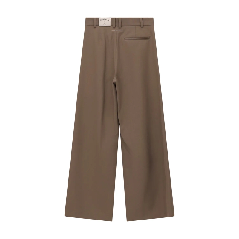 MM6 Maison Margiela Freizeithose Weite Hose mit Bundfalten braun(Image 3)