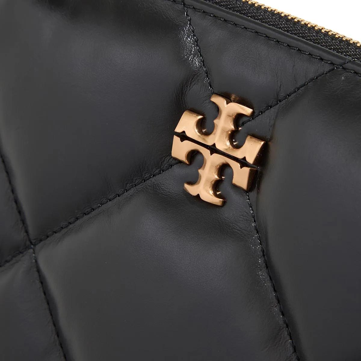 TORY BURCH Gewatteerde Leren Clutch met Ritssluiting Black Dames