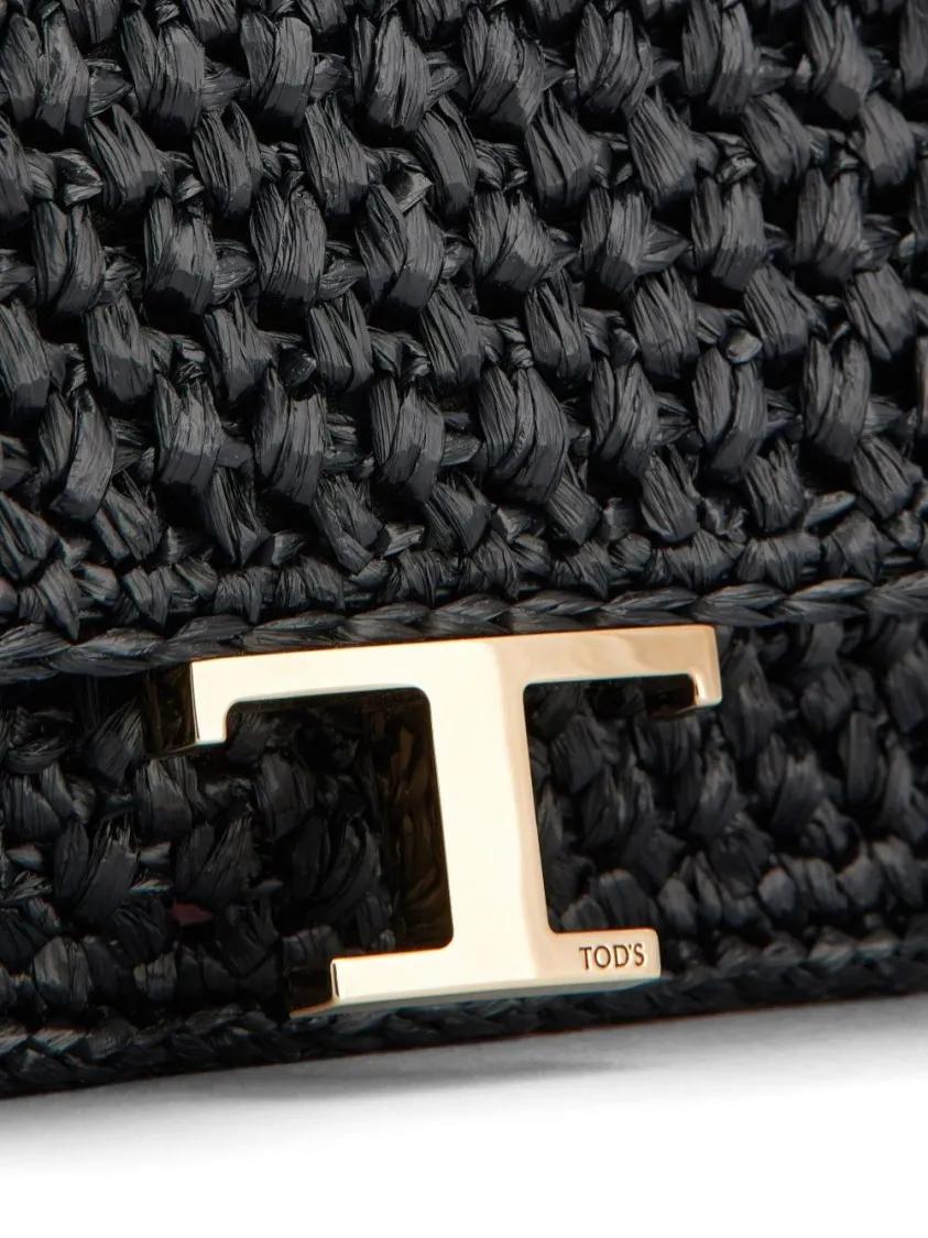 Thumbnail - Tod's Hobo Bags - Black Woven Texture Shoulder Bag - Gr. unisize - in Schwarz - für Damen