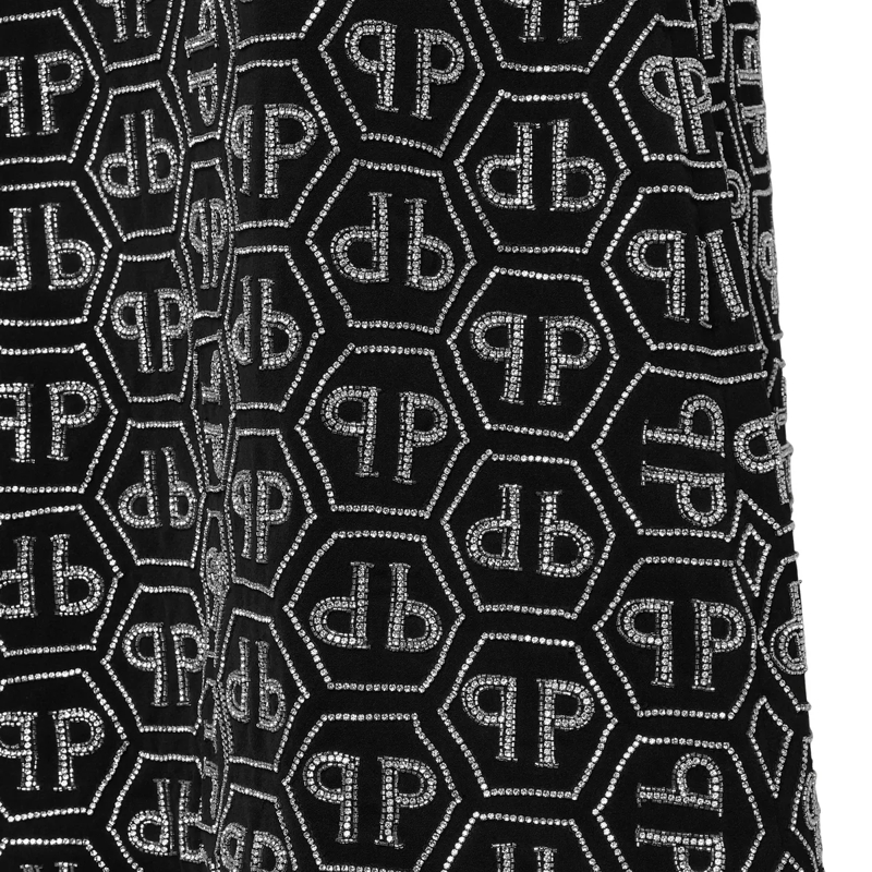 Philipp Plein Maxikleid Long Dress Monogram Embellished schwarz(Image 4)