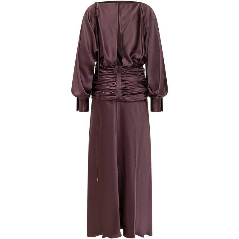 Pinko Maxikleid Abito Anona in Satin con Drappeggio in Vita lila(Image 2)